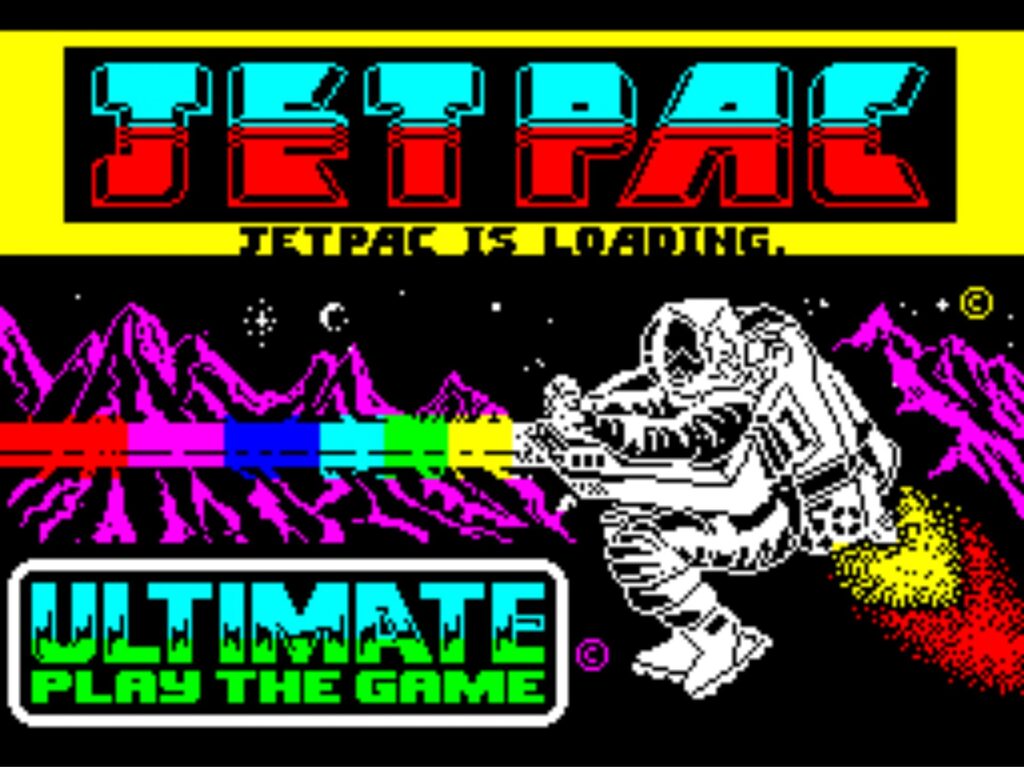 JetPac loading screen for the ZX Spectrum
