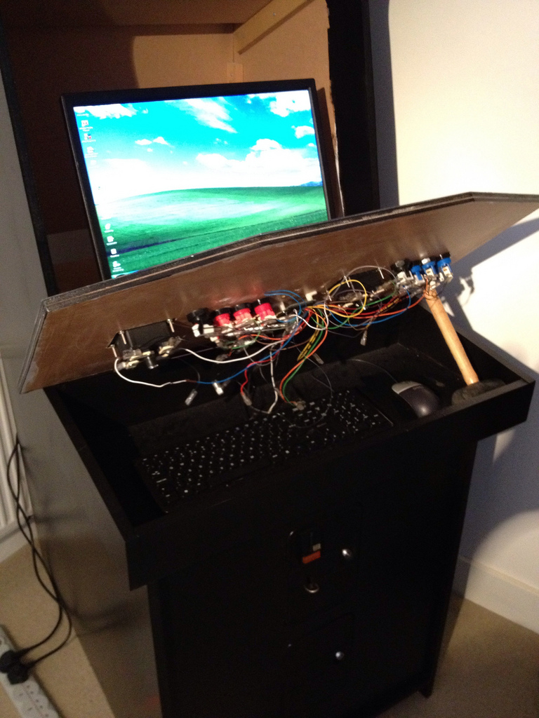 MAME Cabinet with Control Panel Lifted